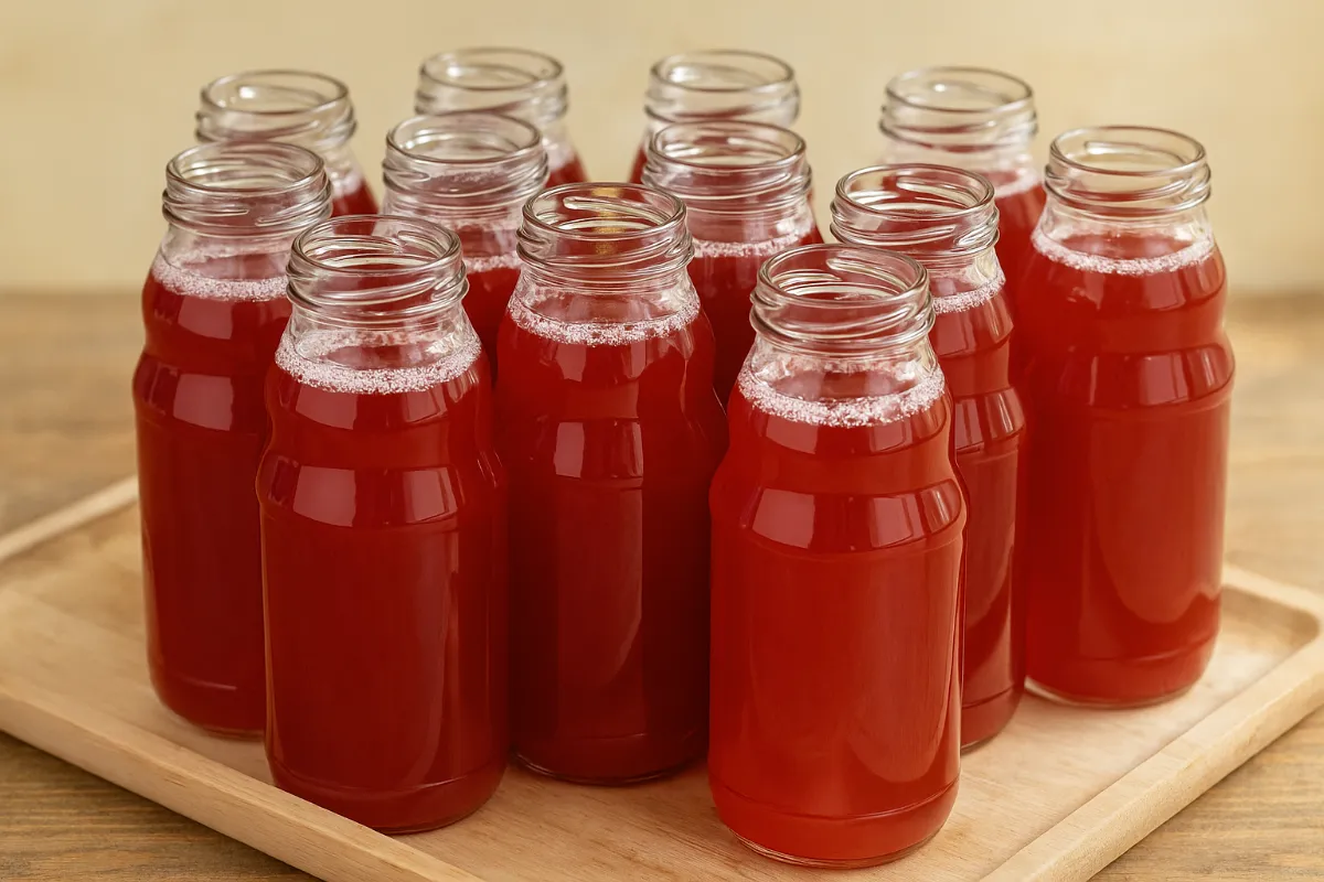jahodovo-rebarborový sirup