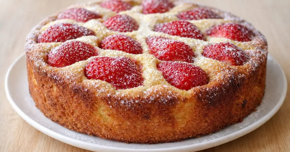 jahodový koláč s jogurtom