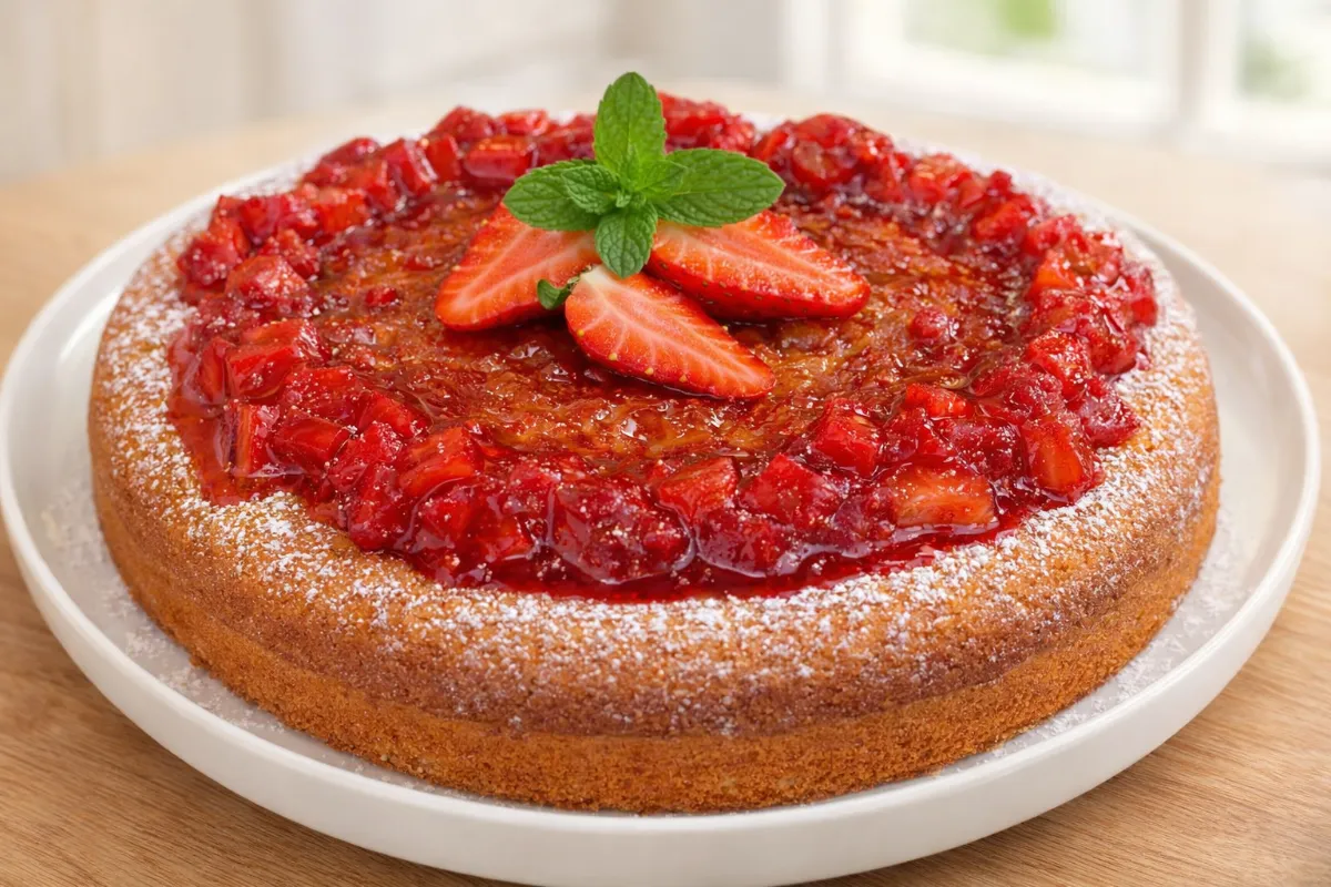 jahodový koláč s jogurtom