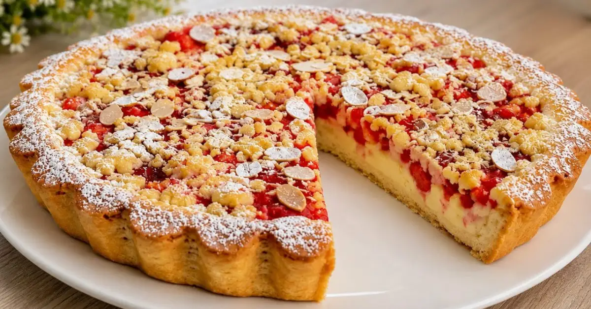 jahodový koláč s mascarpone