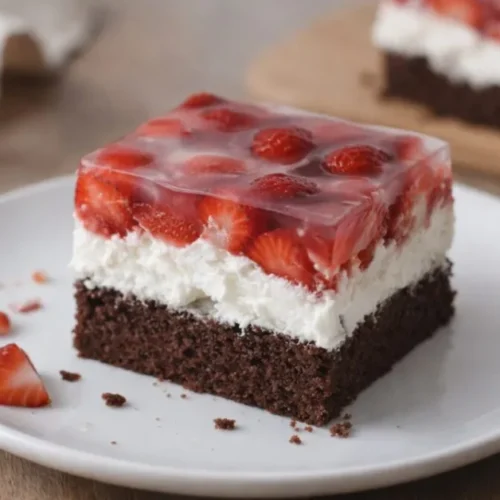 jahodový stracciatella rez