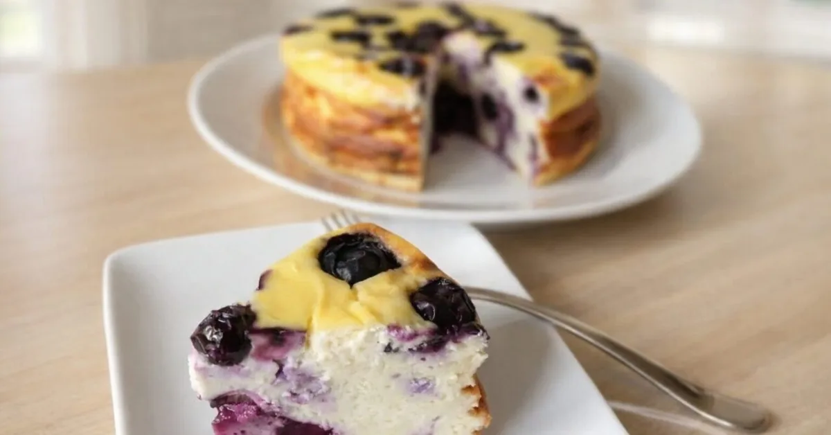 jogurtový koláč s čučoriedkami