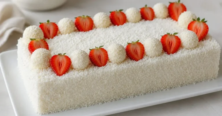 kokosovo-jahodová torta