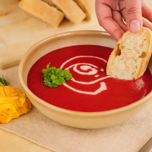 krémová polievka z červenej repy