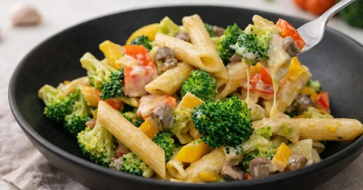 krémové cestoviny so zeleninou