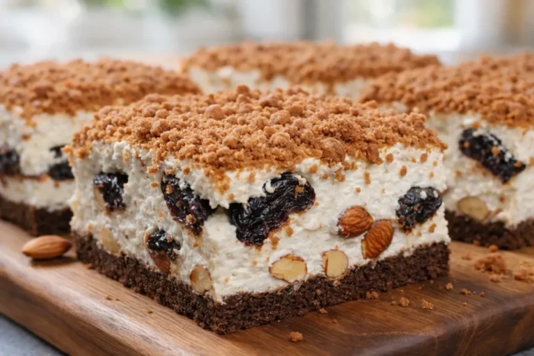 krémový dezert so slivkami a čokoládou