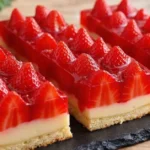 krémový jahodový koláč na plech