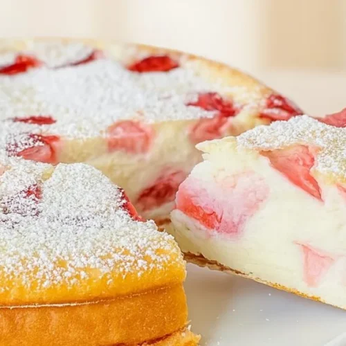 krémový jahodový koláč s ricottou