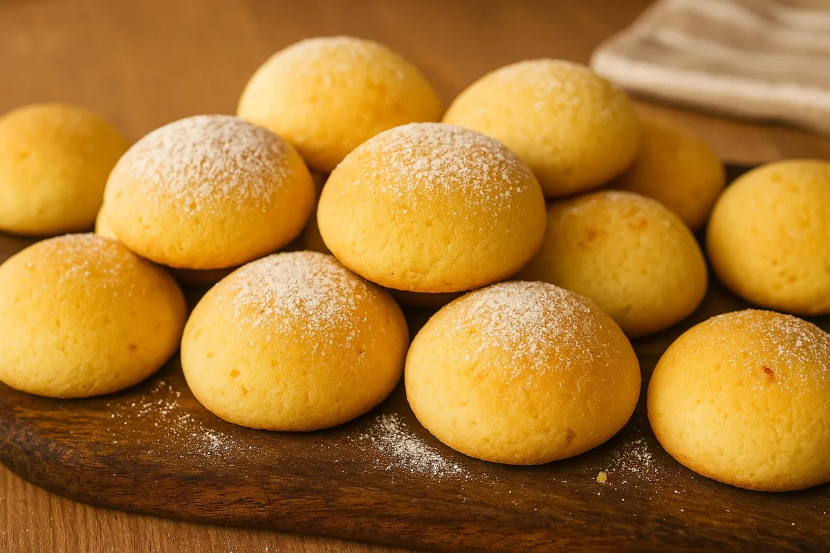 Hotové krupicové sušienky s pomarančovou kôrou na bielom tanieri