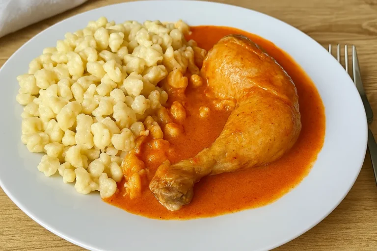 kurací paprikáš s domácimi haluškami