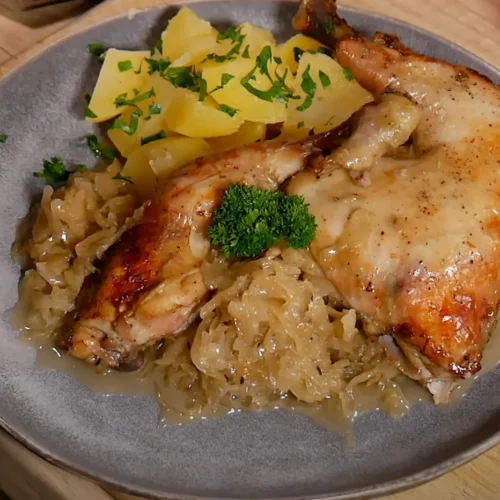 kuracie stehná na kapuste