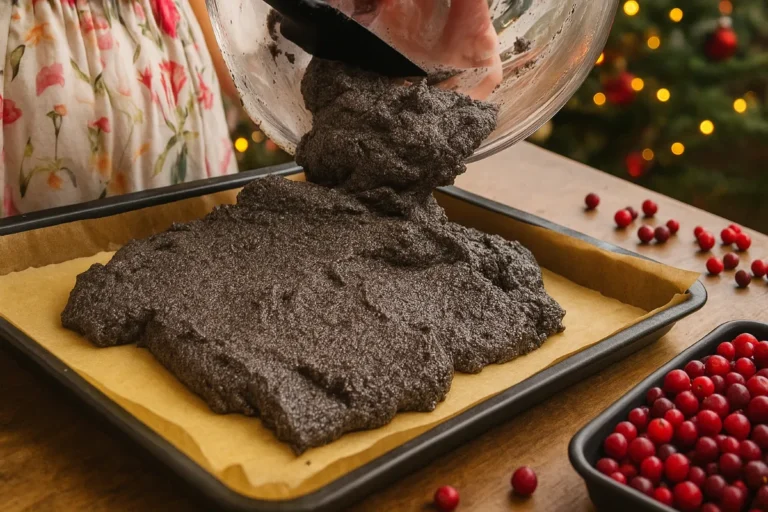 makový koláč s brusnicami