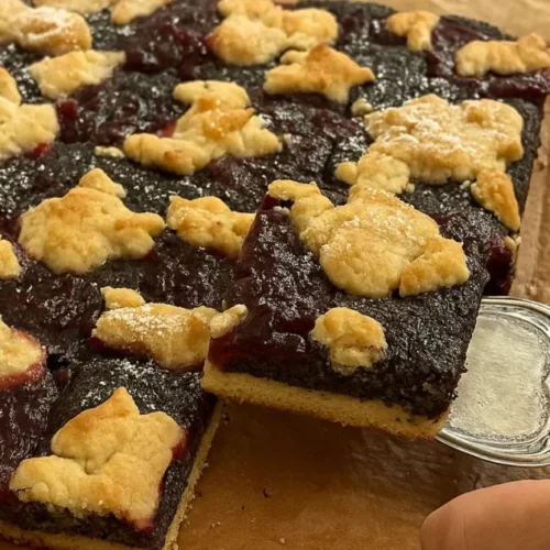 makový koláč s brusnicami