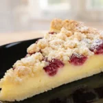 malinový koláč s pudingom