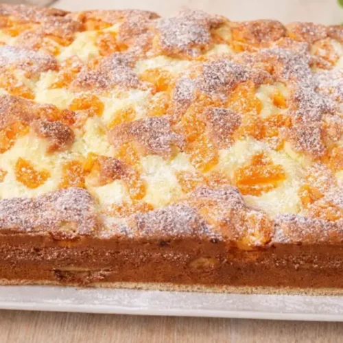 mandarínkový koláč s pudingom