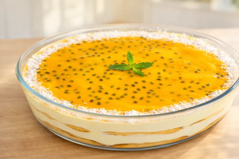 mangovo-marakujové tiramisu bez vajec