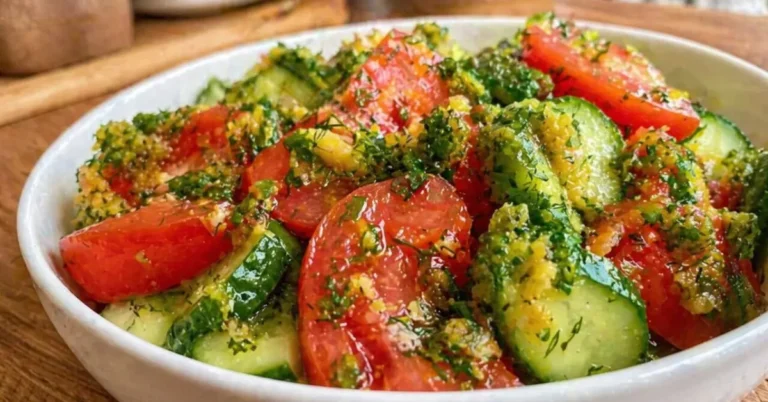 marinovaný šalát z paradajok a uhoriek