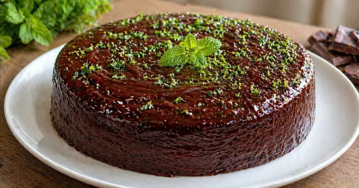 mätový koláč s čokoládou