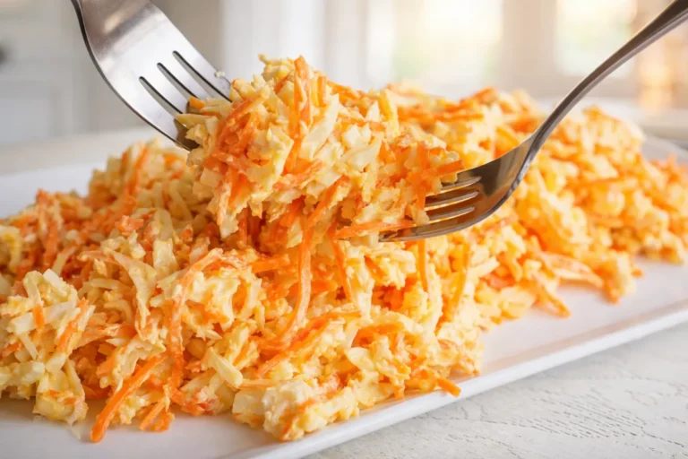 mrkvový šalát s krabími tyčinkami