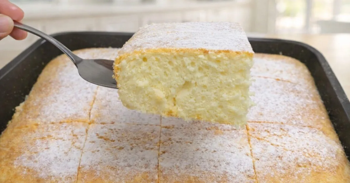 nadýchaný koláč z horúceho mlieka