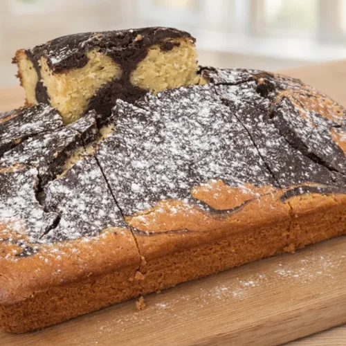 nadýchaný taliansky mramorový koláč