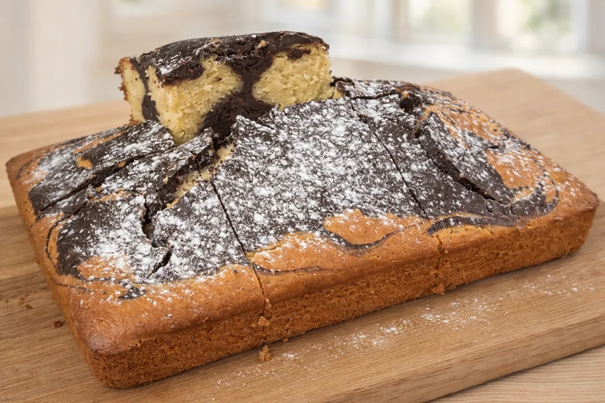 nadýchaný taliansky mramorový koláč