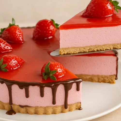 nepečená jahodová torta