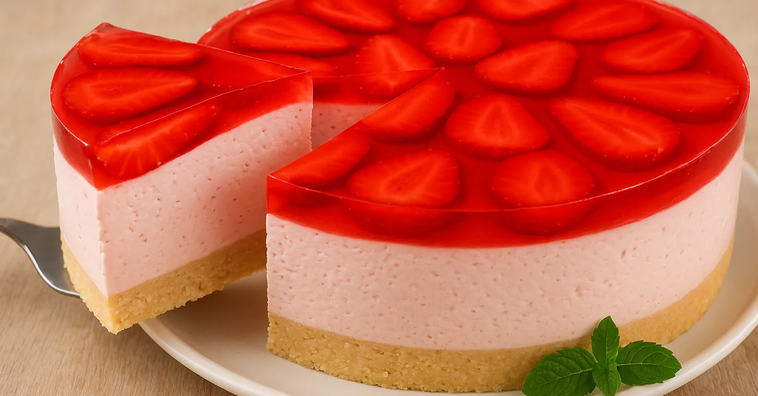 nepečená jahodová torta
