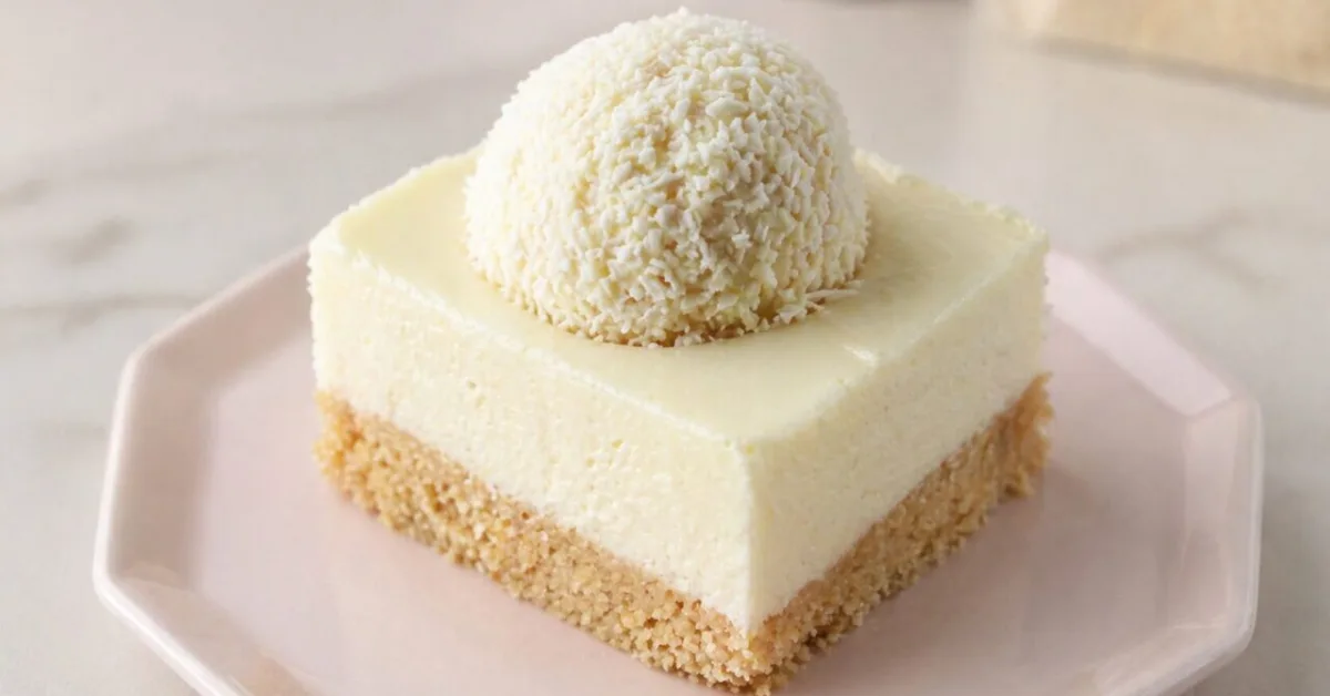 nepečené kokosové rezy s bielou čokoládou