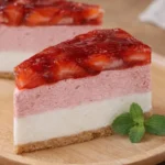 nepečený jahodový cheesecake