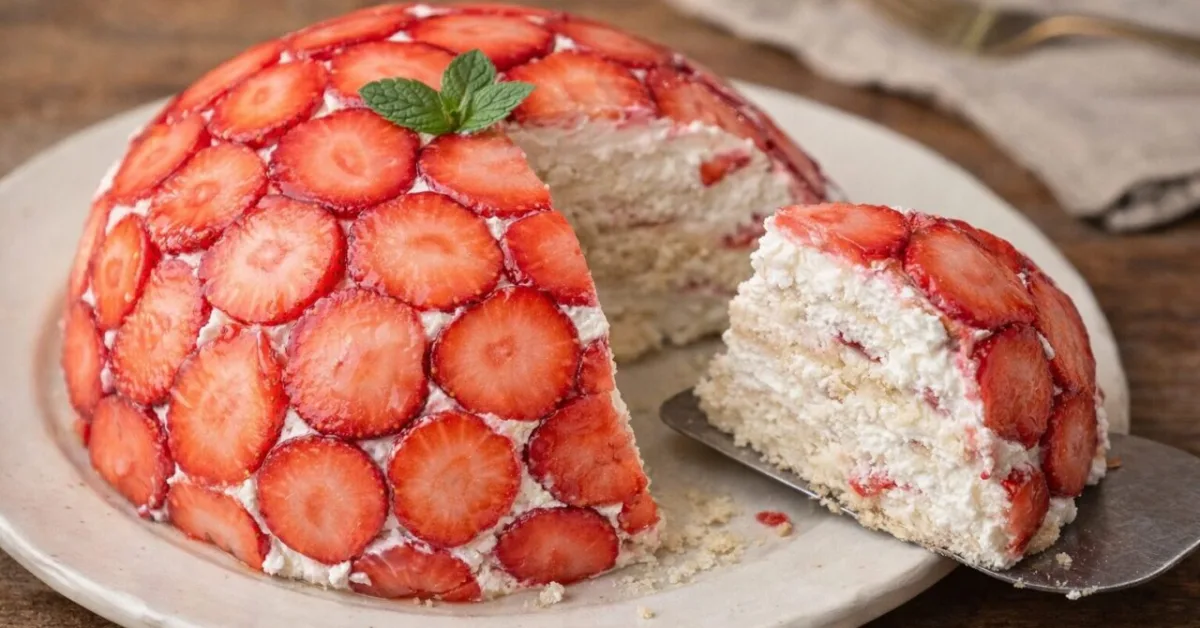 nepečený jahodový dezert