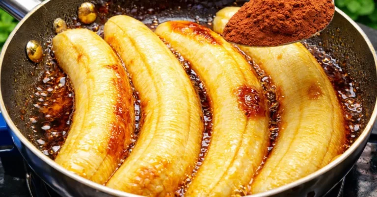 obrátený čokoládovo-banánový dezert