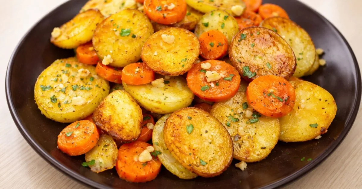 opekané zemiaky s mrkvou