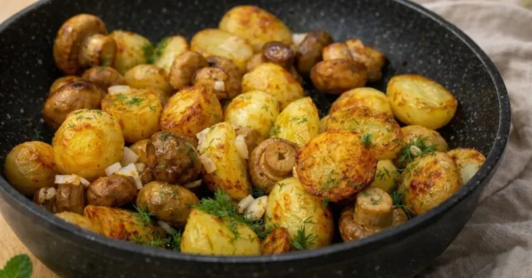 opekané zemiaky so šampiňónmi