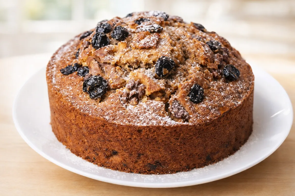 orechový koláč so sušeným ovocím