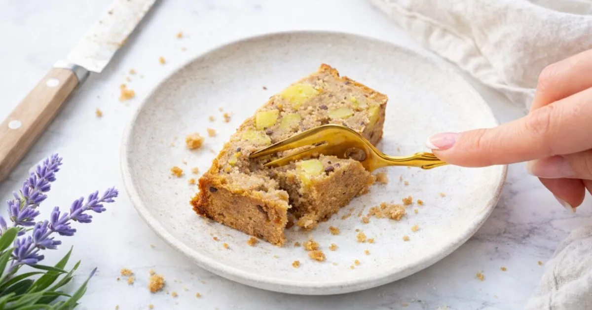 ovsený koláč s jablkom a tvarohom