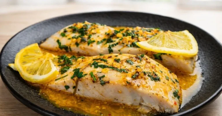 pečená ryba na cesnakovom masle