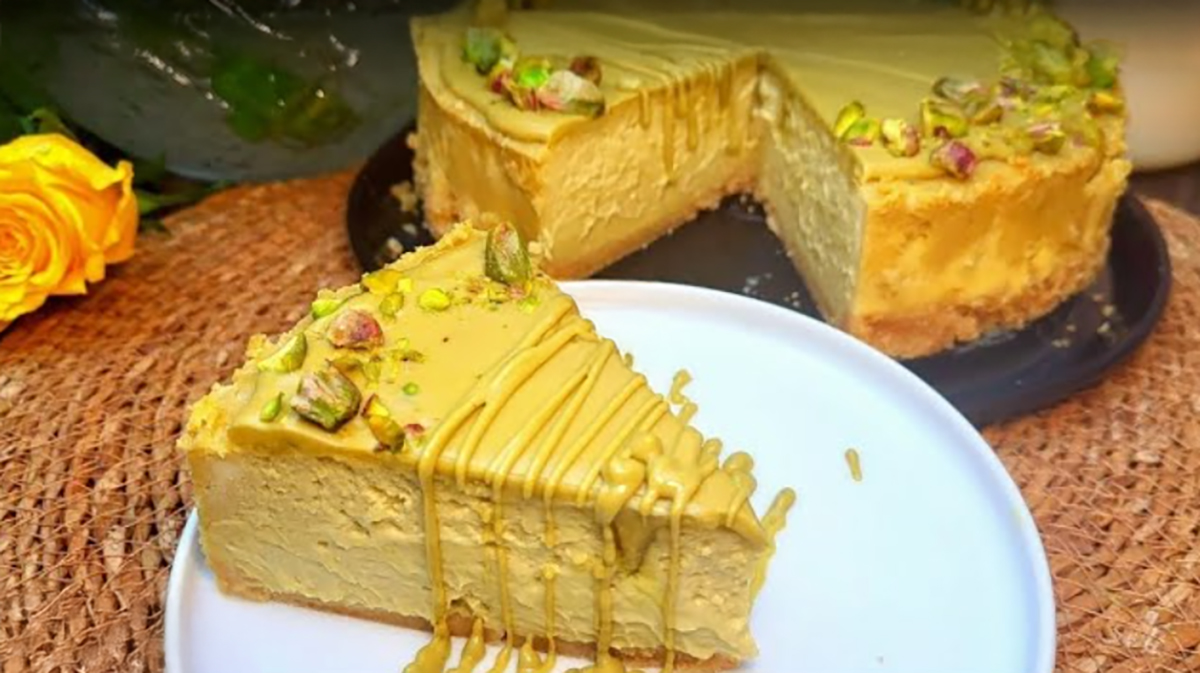 pistáciový cheesecake