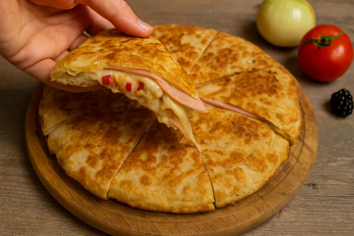 plnená tortilla na panvici