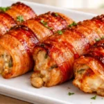 plnené kuracie prsia v slanine