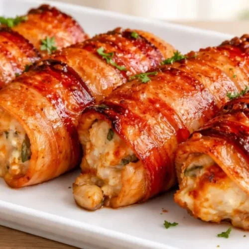 plnené kuracie prsia v slanine