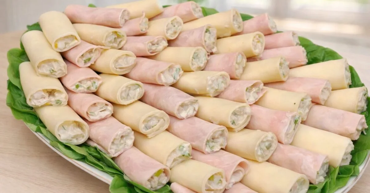 plnené roládky zo syra a šunky