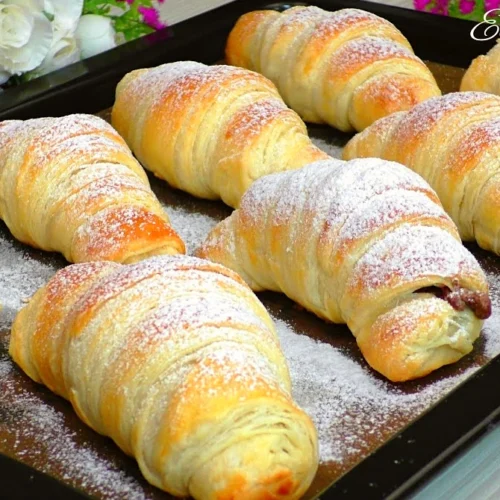 plnené rožky s čokoládou