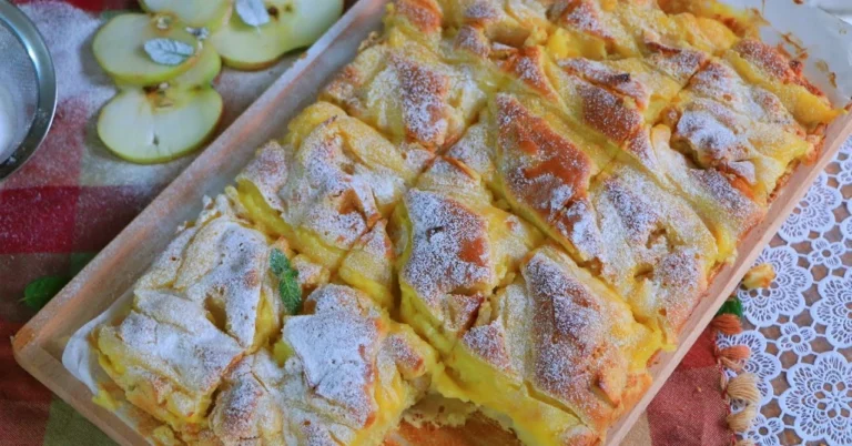 pudingový koláč s jablkami