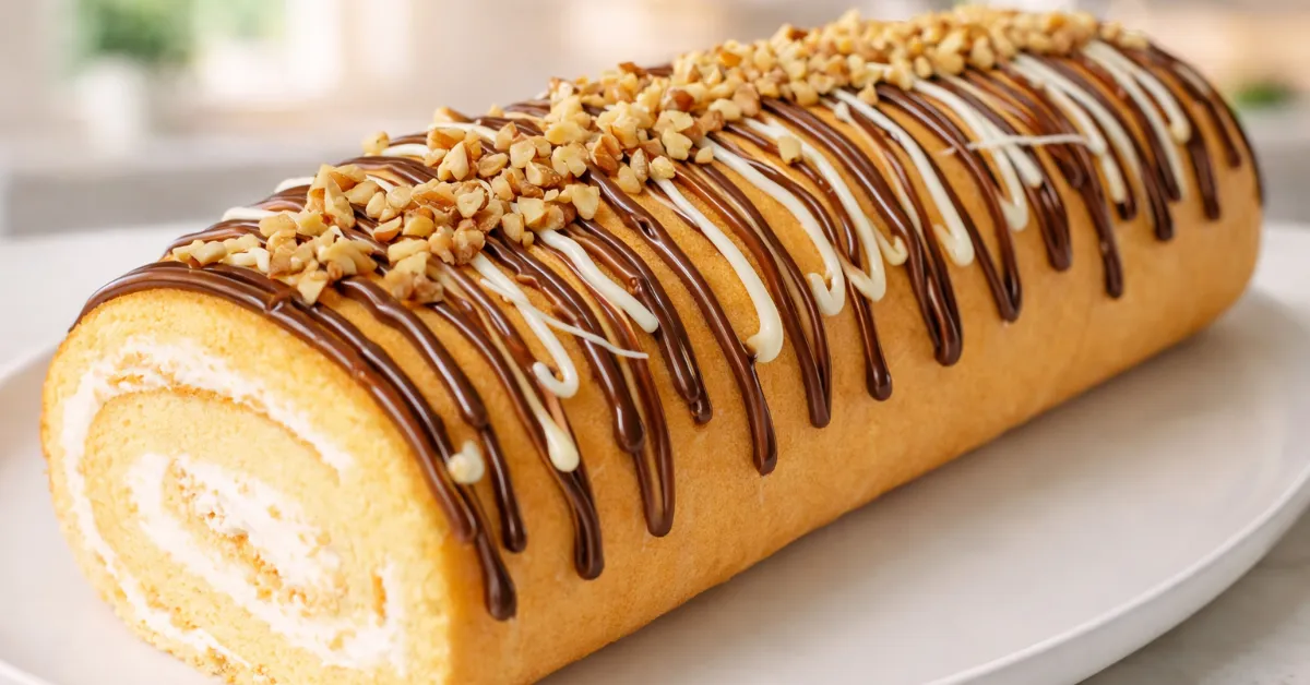 rýchla piškótová roláda s tvarohom