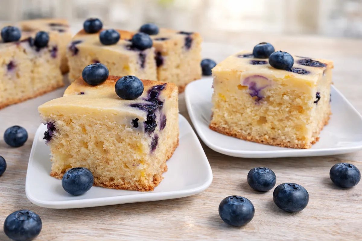 rýchly tvarohový koláč s čučoriedkami