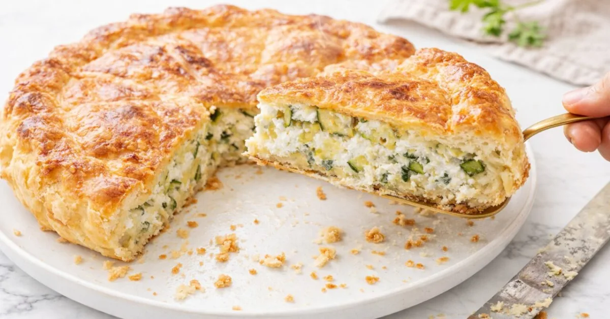 slaný cuketový koláč z lístkového cesta