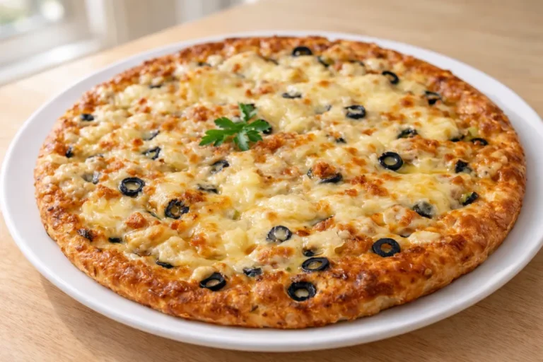 slaný koláč s tuniakom z tekutého cesta