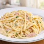 špagety s chrumkavou slaninou