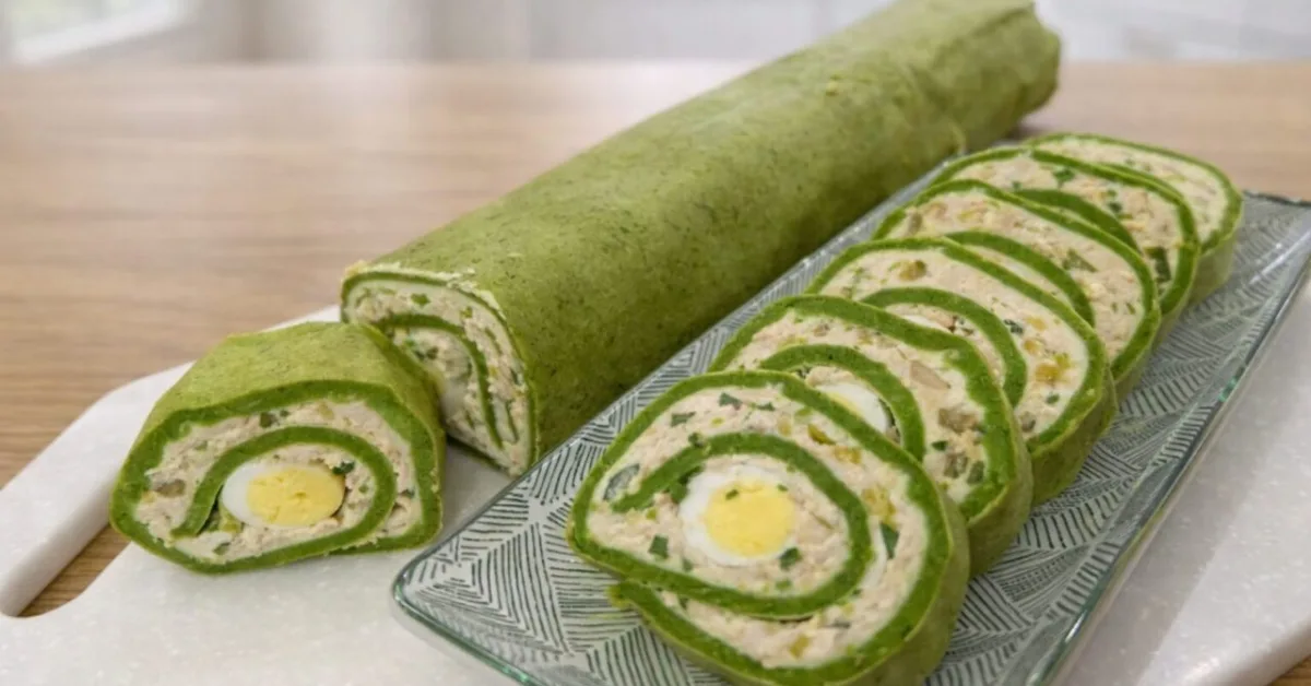 špenátová roláda s tuniakovou náplňou